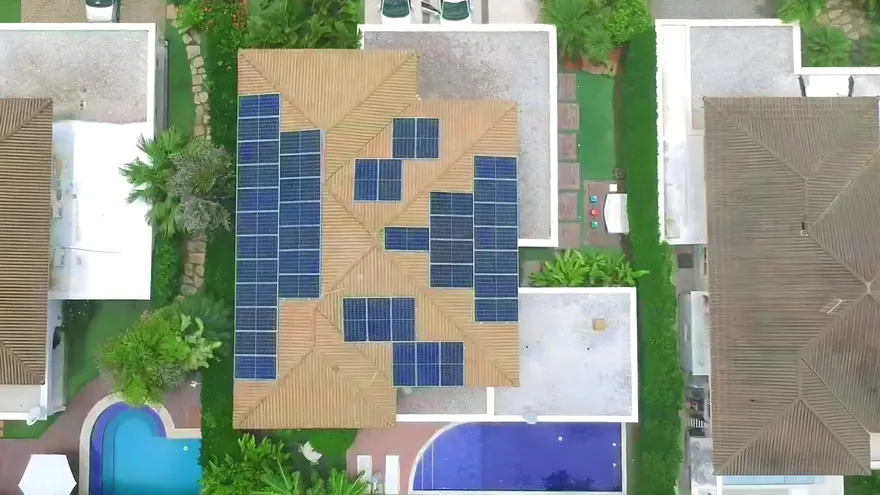 Residência com sistema de energia solar